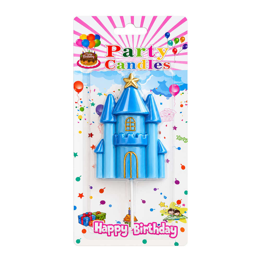 Candle Birthday Prince Castle Light Blue 15cm (Piece)
