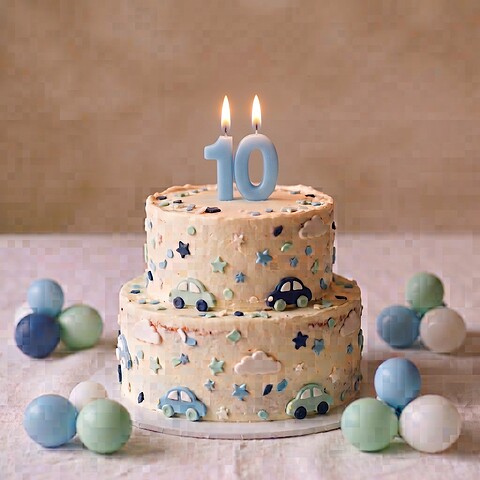 Candle Number 0 Light Blue Pastel (Piece)