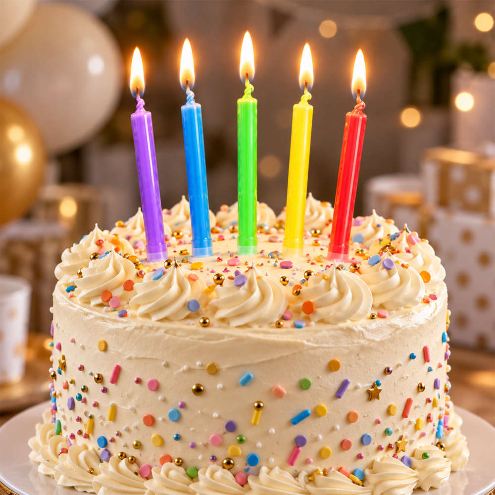 Candles Birthday Different Colors (5 pieces) 8cm