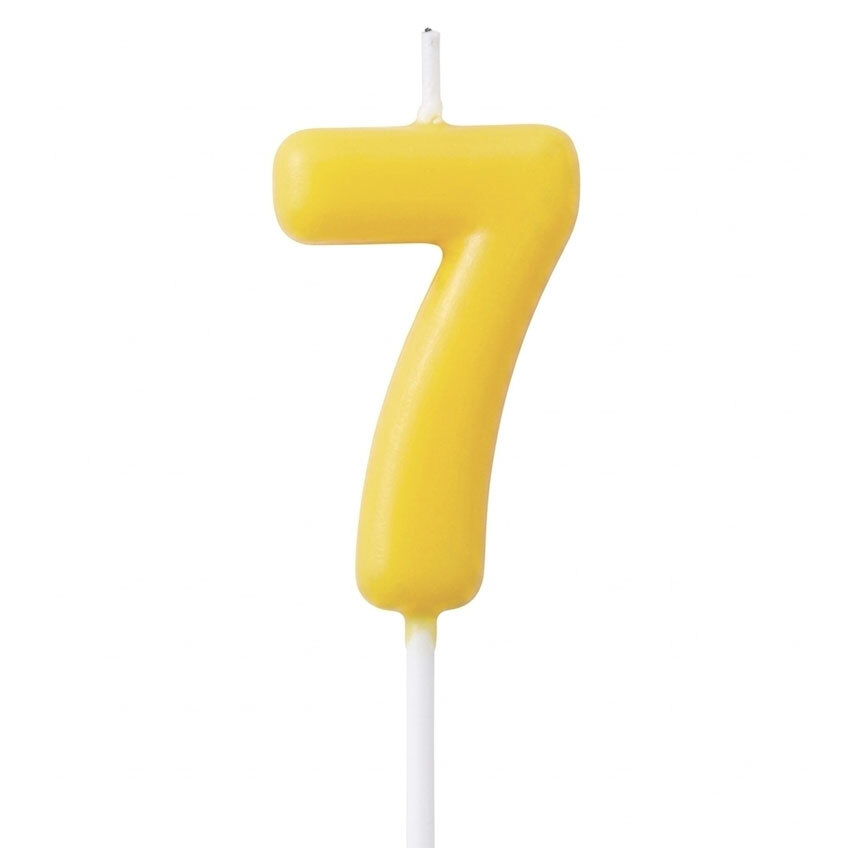 Candle Number 7 Yellow Pastel (Piece)