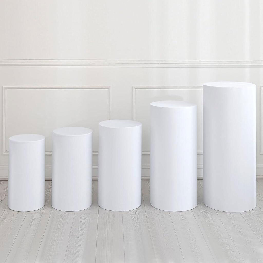 Cylindrical Display Pedestals for Wedding & Baptism Decoration (5 pieces)