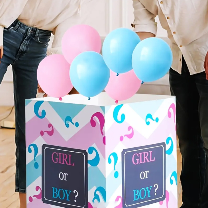 Surprise Balloon Box Gender Reveal Boy or Girl (30cm x 40cm)  2