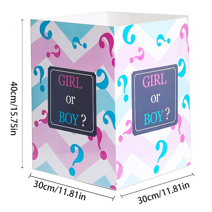 Surprise Balloon Box Gender Reveal Boy or Girl (30cm x 40cm) 3