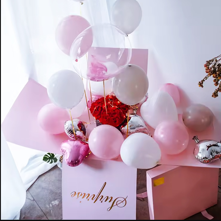 Surprise Balloon Box Λευκό  (50cm x 50cm) 4