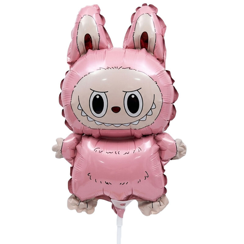 Balloon Pink Labubu 25cm - mini shape - with automatic valve - Ready for use