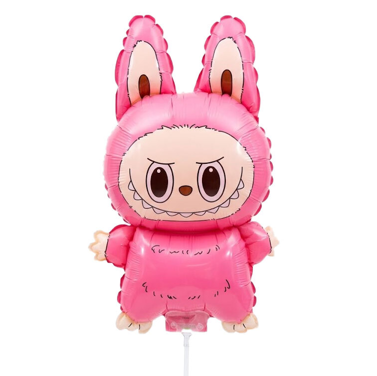 Balloon Labubu Pink on Stick - with air 45 cm Contains Stick - (Ready for use)