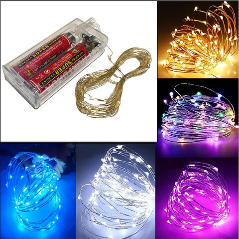 Led Μωβ φωτισμός με μπαταρίες - 3 μέτρα μήκος με 30 Led λαμπάκια