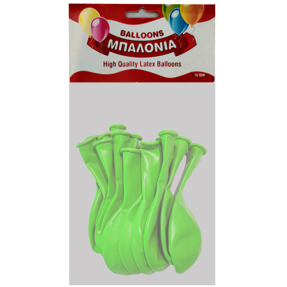 Μπαλόνια 10 ιντσών ματ λαχανί 15 τεμάχια 4