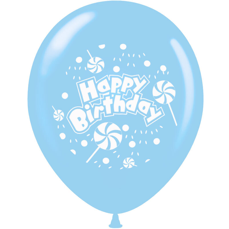 Μπαλόνια 12 ιντσών Happy Birthday lollipop | 15τεμ | 5 πλευρές εκτύπωση 6