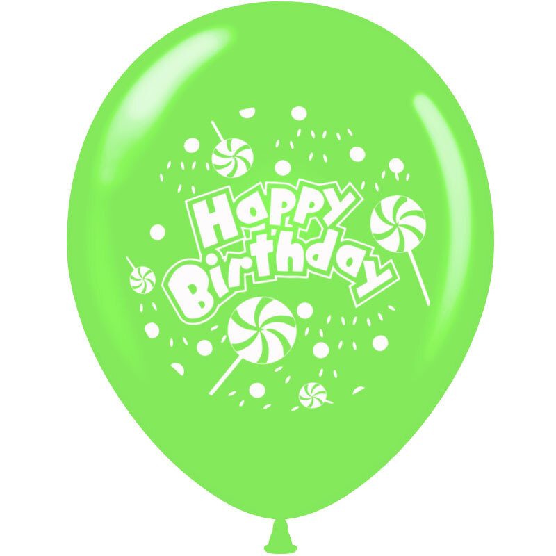 Μπαλόνια 12 ιντσών Happy Birthday lollipop | 15τεμ | 5 πλευρές εκτύπωση 7
