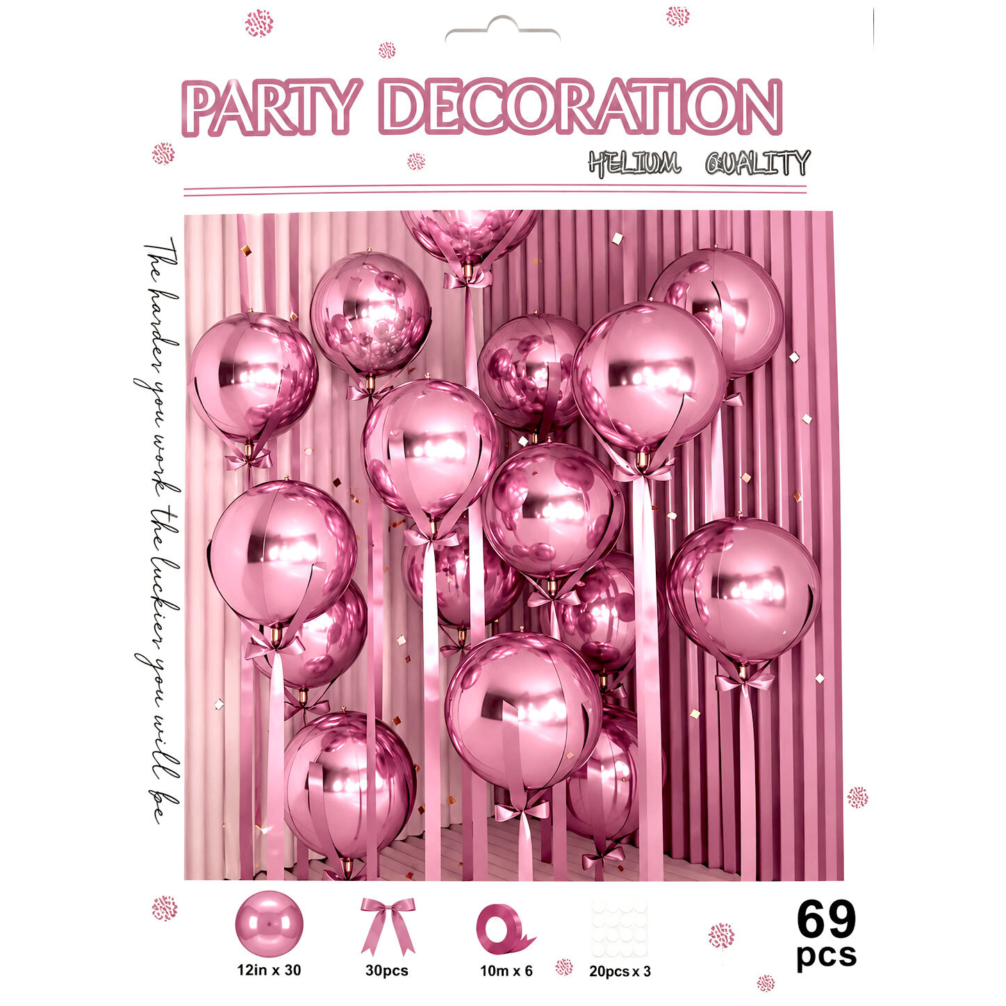 Balloon Latex 12" Elegant Decoration Lilac set 69 pcs (contains the ballons and their strings)