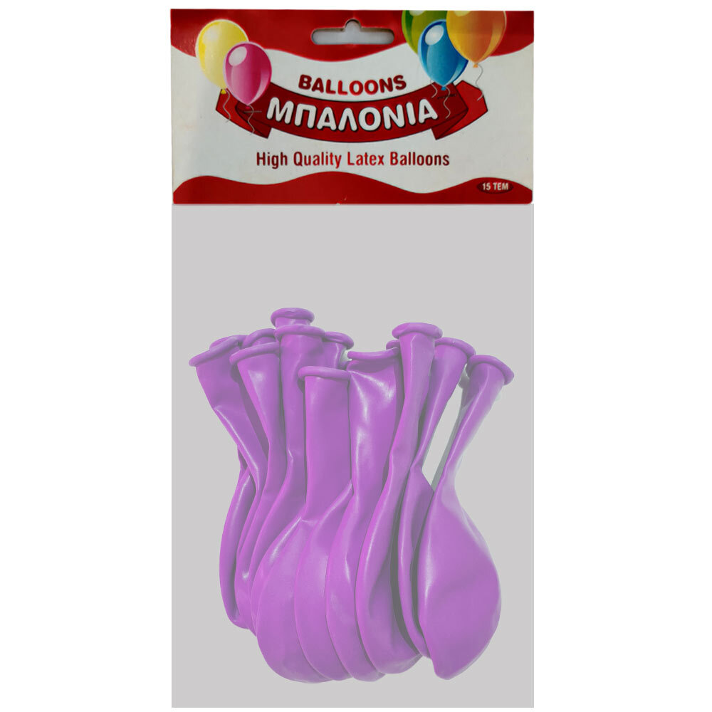 Μπαλόνια 12 ιντσών ματ λιλά 15 τεμάχια 3