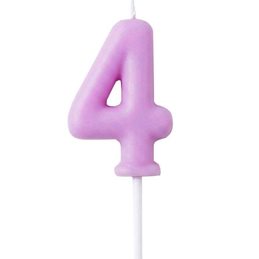 Candle Number 4 Lilac Pastel (Piece)
