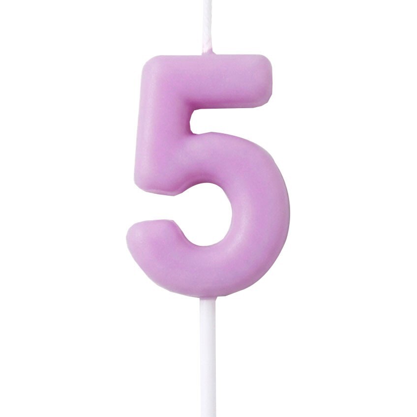 Candle Number 5 Lilac Pastel (Piece)