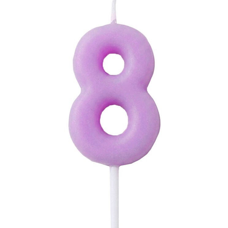 Candle Number 8 Lilac Pastel (Piece)