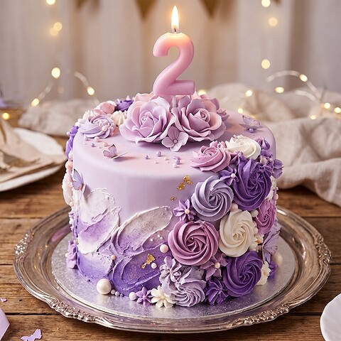 Candle Number 2 Lilac Pastel (Piece)