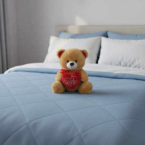 Λούτρινο Αρκουδάκι Καφέ Με Καρδιά - 30 Εκατοστά