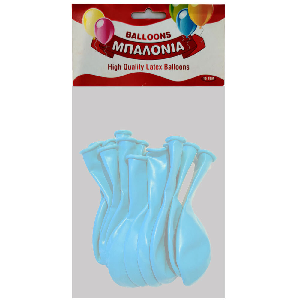 Μπαλόνια latex Macaron γαλάζιο 12 ιντσών 15 τεμάχια 3