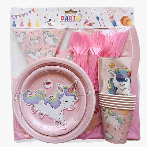 Party Set Unicorn - For 6 People (50 Pieces)