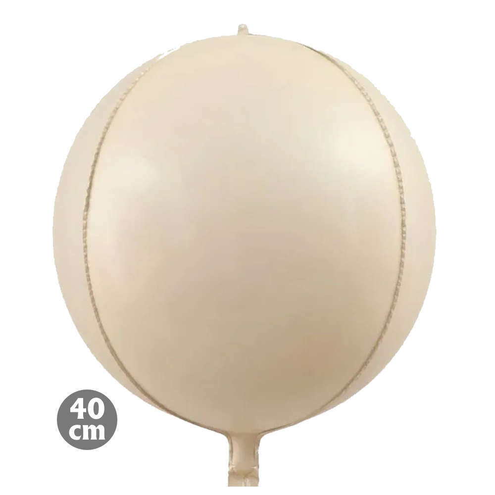 Μπαλόνια Στρογγυλά 4D, Μπεζ 40cm (φουσκώνει με ήλιο ή αέρα)