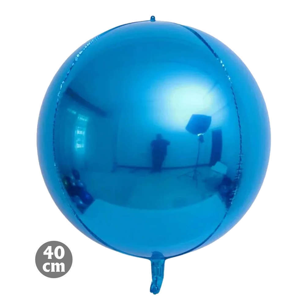 Μπαλόνια Στρογγυλά 4D, Μπλε 40cm (φουσκώνει με ήλιο ή αέρα)