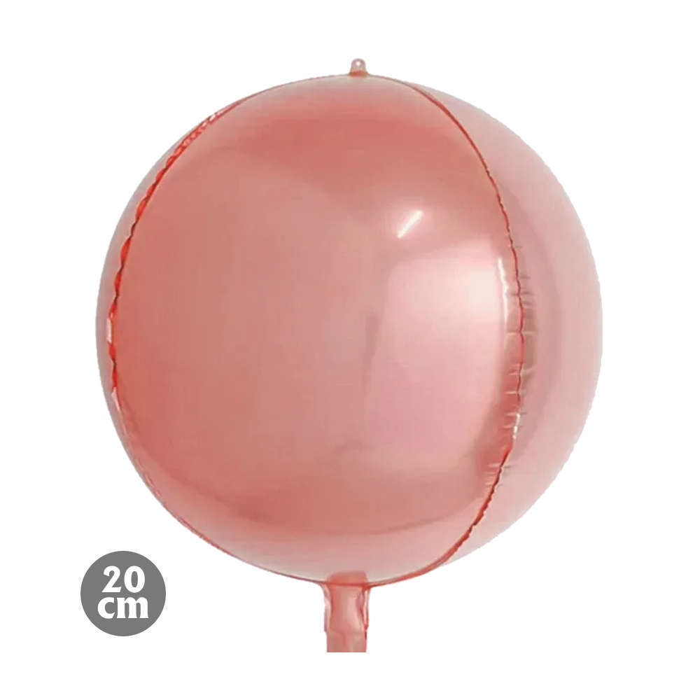 Μπαλόνια Στρογγυλά 4D, Rose Gold 20cm (φουσκώνει με αέρα)
