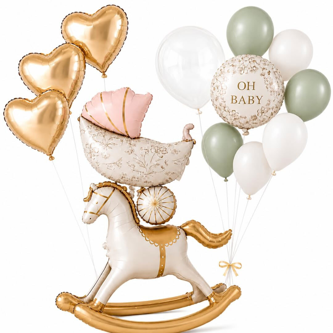 Balloons OH BABY Pink Retro Set 13 Pieces Horse