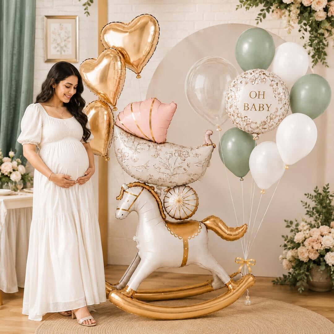 Balloons OH BABY Pink Retro Set 13 Pieces Horse