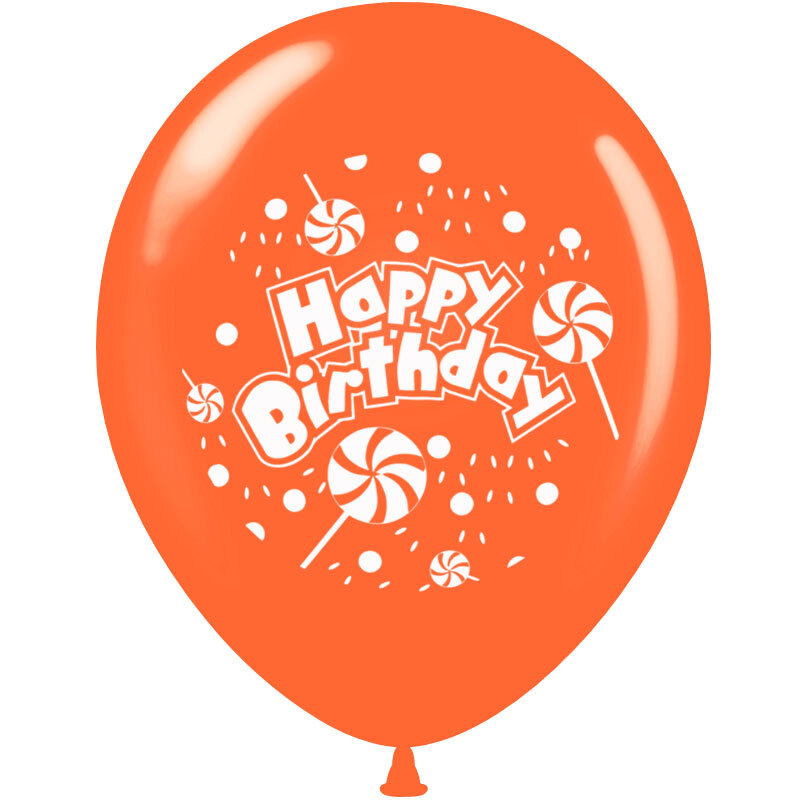 Μπαλόνια 12 ιντσών Happy Birthday lollipop | 15τεμ | 5 πλευρές εκτύπωση 9