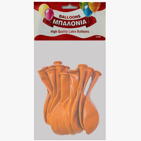 Μπαλόνια 12 ιντσών ματ πορτοκαλί 15 τεμάχια