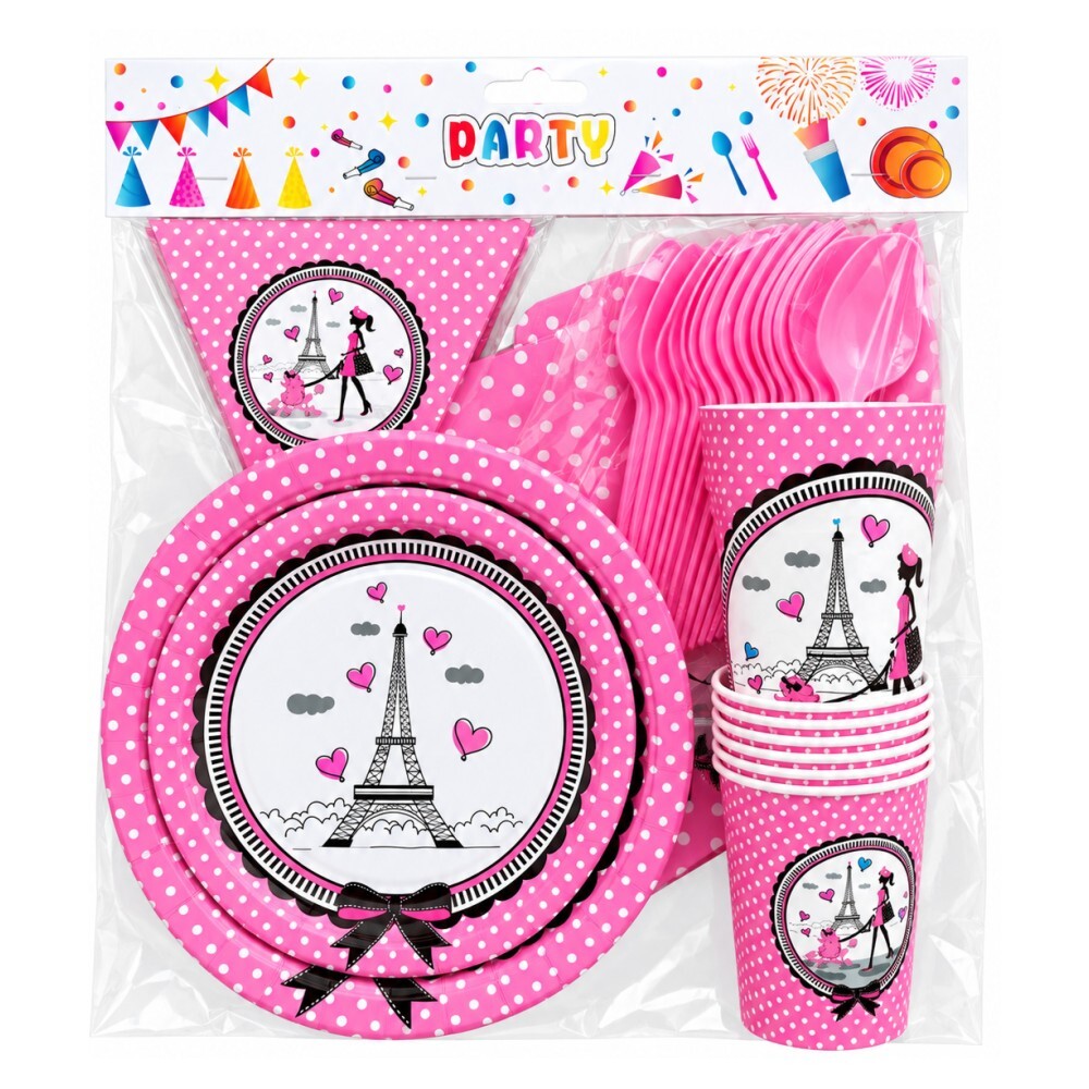 Πάρτυ Σετ Ταξίδι στο Παρίσι, Άιφελ - 6 Ατόμων (50 Τεμάχια)