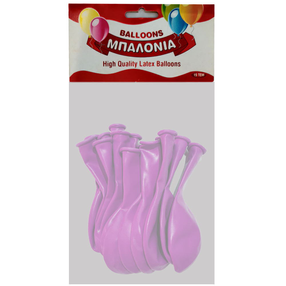 Μπαλόνια 12 ιντσών ματ ροζ 15 τεμάχια 4