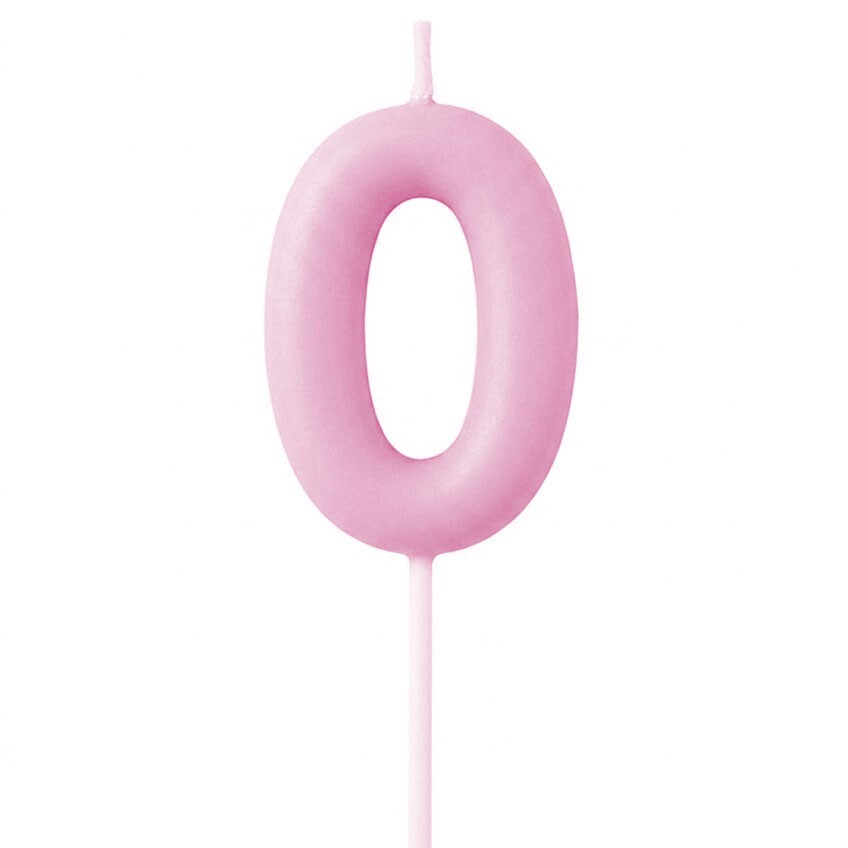 Candle Number 0 Pink Pastel (Piece)