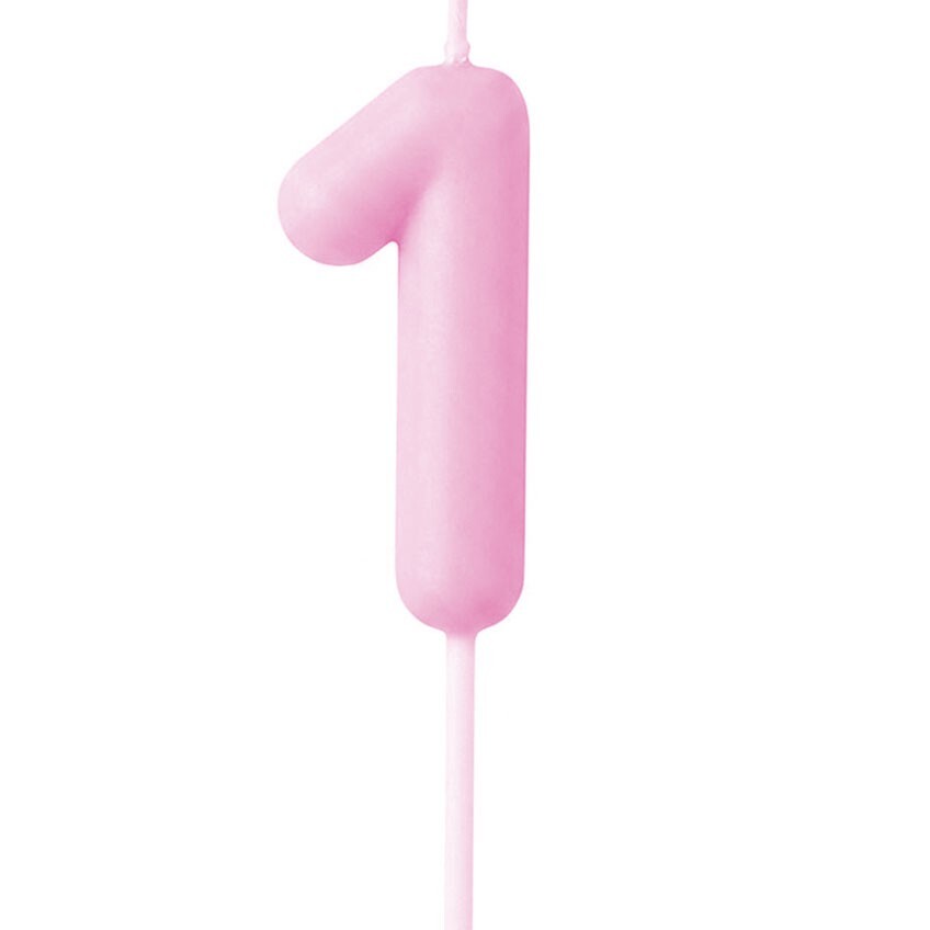 Candle Number 1 Pink Pastel (Piece)