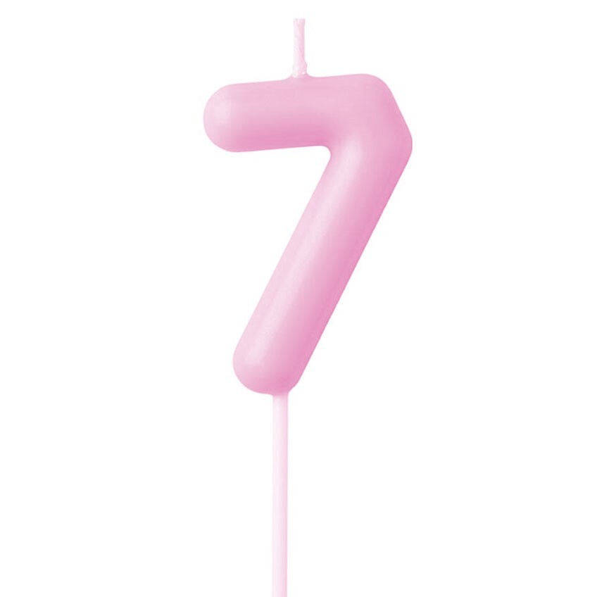 Candle Number 7 Pink Pastel (Piece)