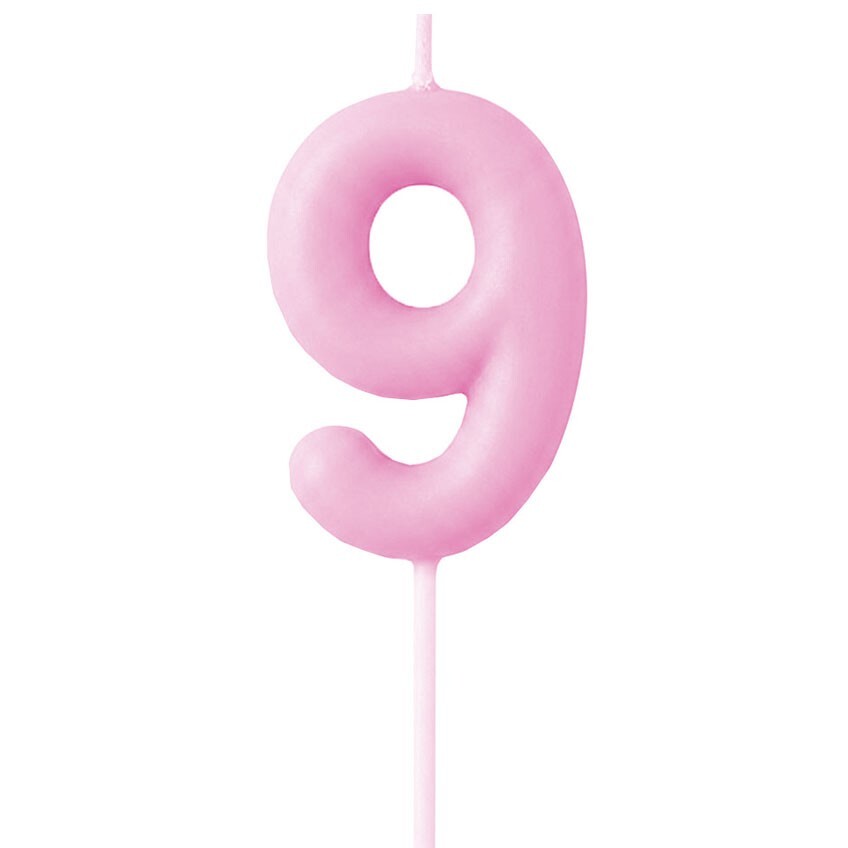 Candle Number 9 Pink Pastel (Piece)