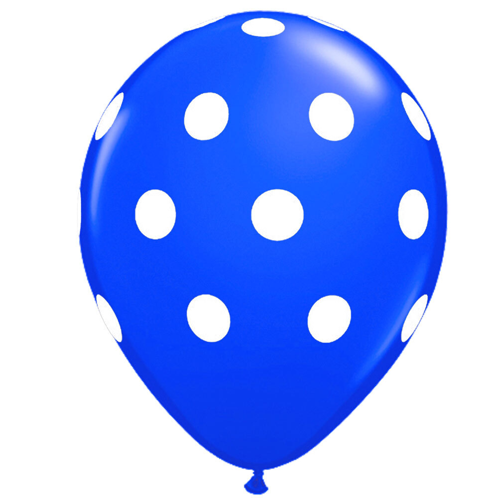 Balloons 12 inch blue dots polca 100 pcs