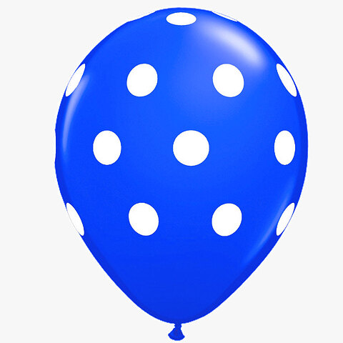 Balloons 12 inch blue dots polca 100 pcs