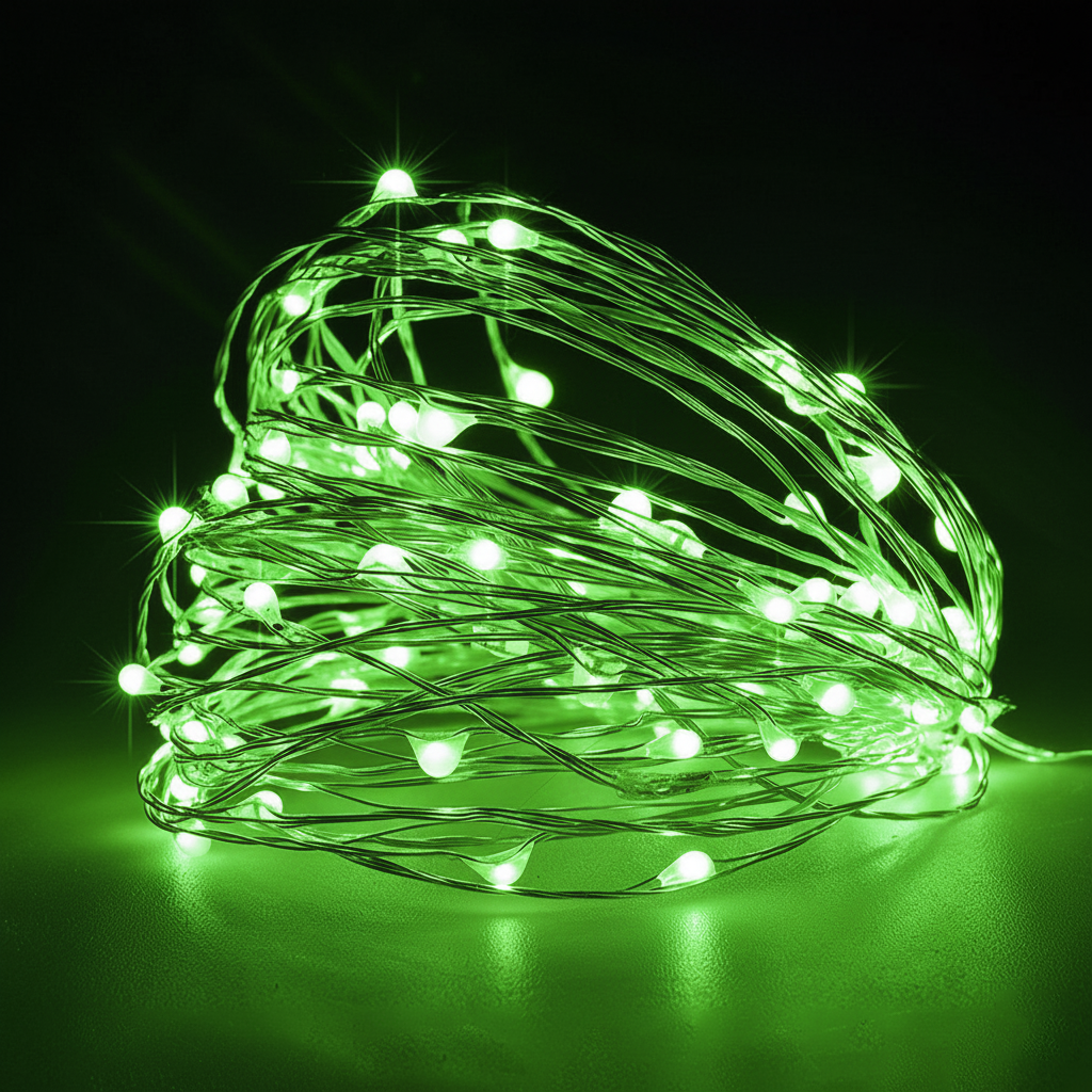 Led Πράσινος φωτισμός με μπαταρίες - 3 μέτρα μήκος με 30 Led λαμπάκια