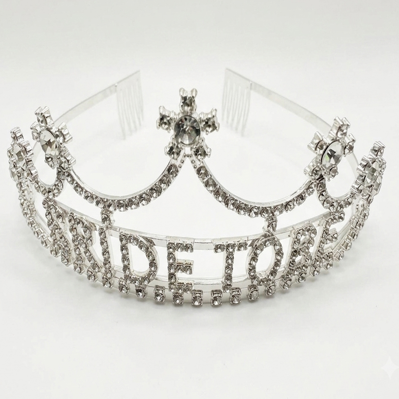 Bride-to-Be Silver-Plated Metal Crown
