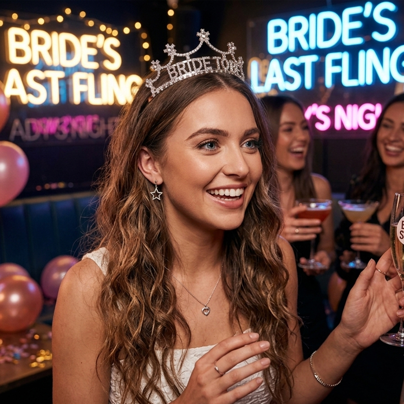 Bride-to-Be Silver-Plated Metal Crown