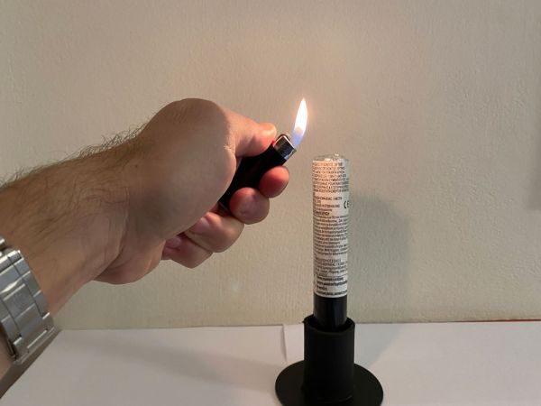 Fountain fire 1,2 meters 90 sec with standing cup with lighter ignition balloon-fire-gr