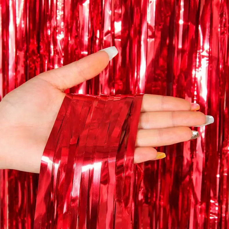 Red Curtain foil fringe (2m X 1m)