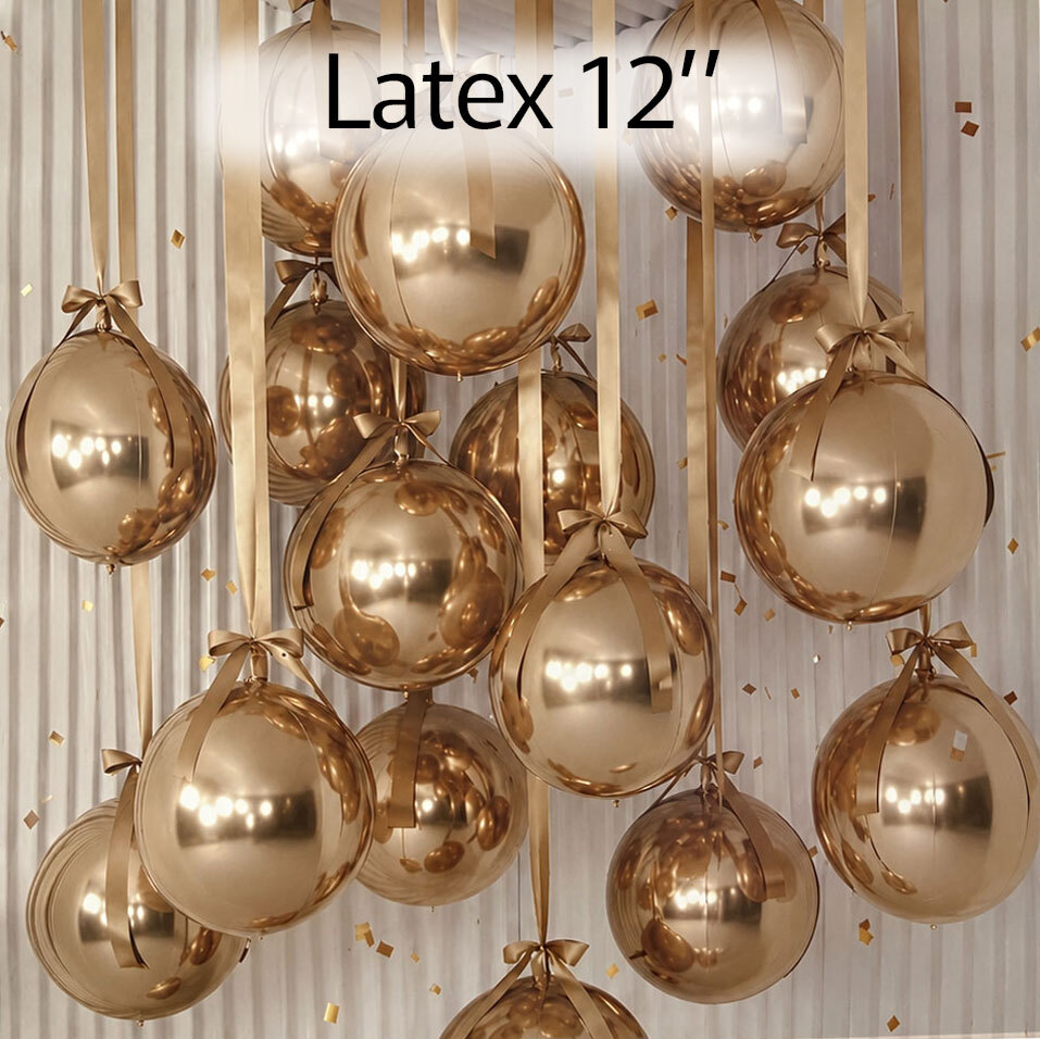 Μπαλόνια Latex 12'' Elegant Decoration Rose Gold σετ 69 τεμ (περιλαμβάνει τα μπαλόνια και τις κορδέλες τους)  
