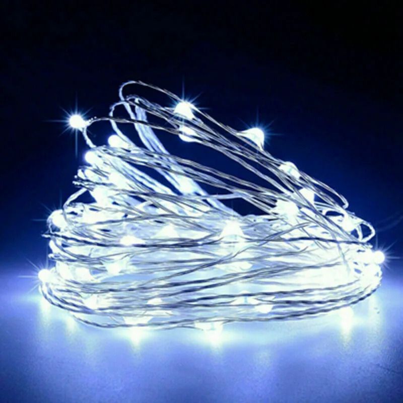 Led Κόκκινος φωτισμός με μπαταρίες - 10 μέτρα μήκος με 100 Led λαμπάκια