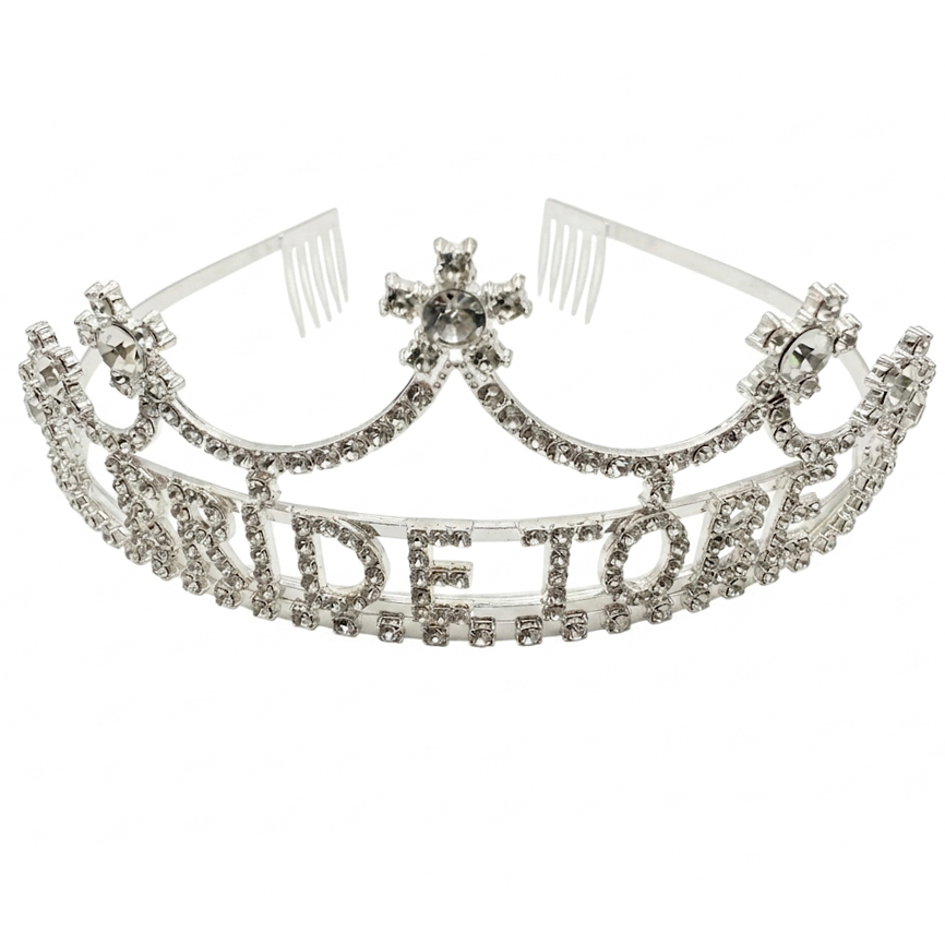 Bride-to-Be Silver-Plated Metal Crown