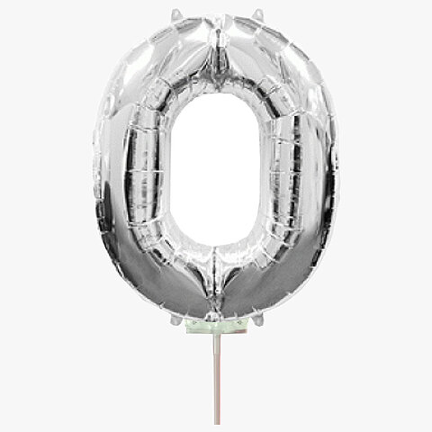 Μπαλόνια foil ασημί minishape νούμερο 0 (40 εκατοστά)