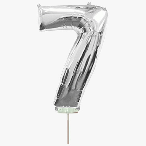 Μπαλόνια foil ασημί minishape νούμερο 7 (40 εκατοστά)