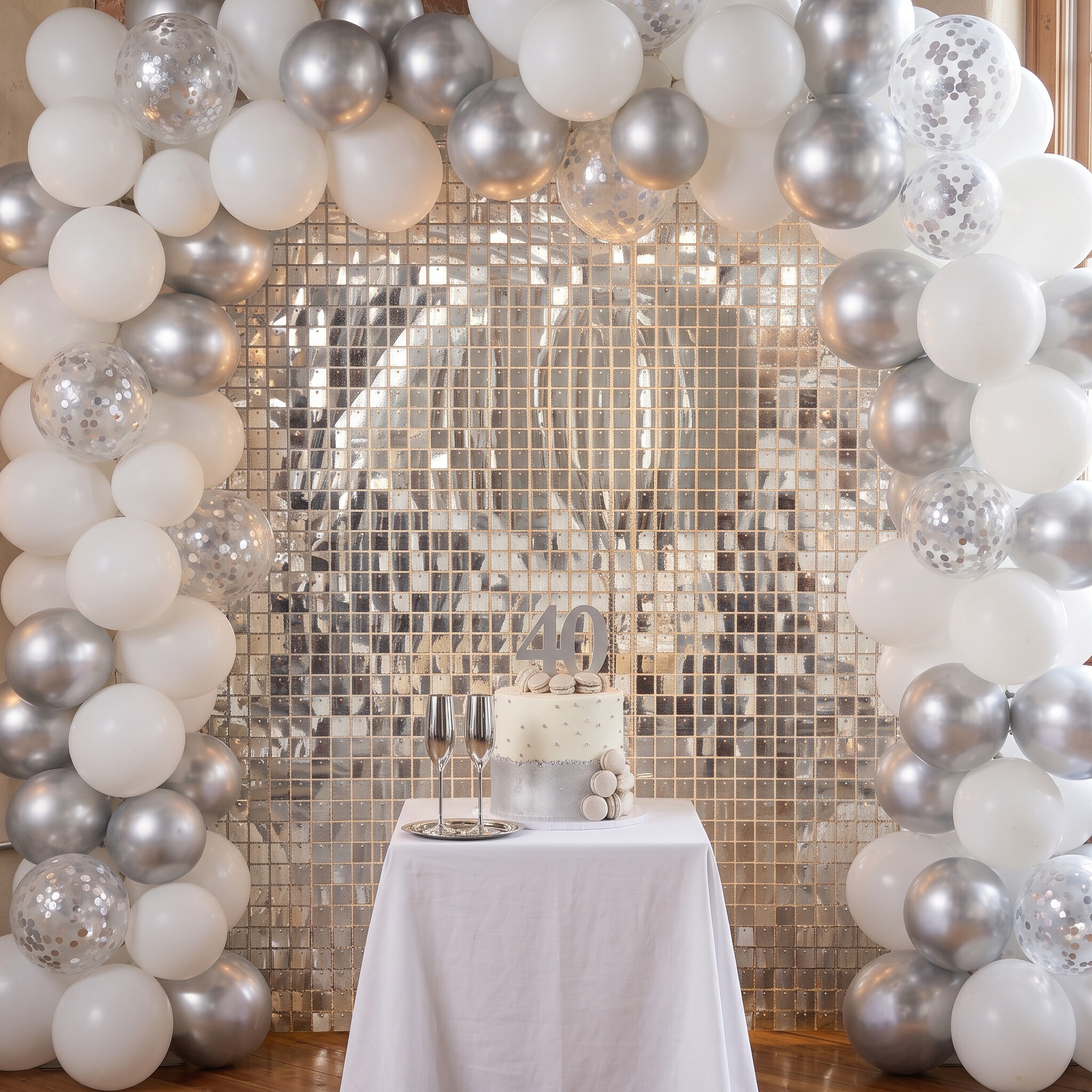 Decoration Backdrop Wall - Silver - 30 x 30 cm
