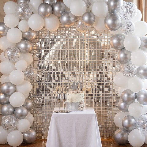 Decoration Backdrop Wall - Silver - 30 x 30 cm